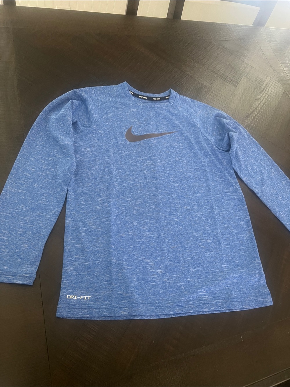 Nike Blue Heather Dri-FIT Long Sleeve Top